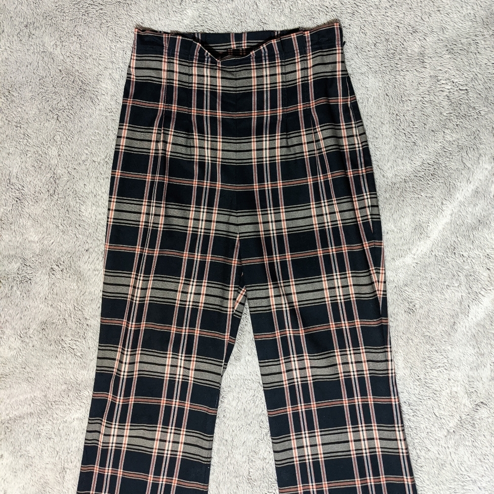 Express Plaid High Rise Wide Leg Pants